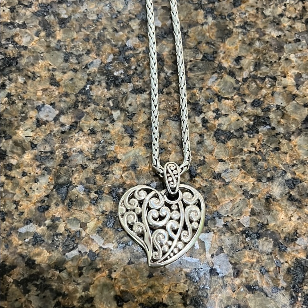 Brighton Silver Filigree Heart Necklace